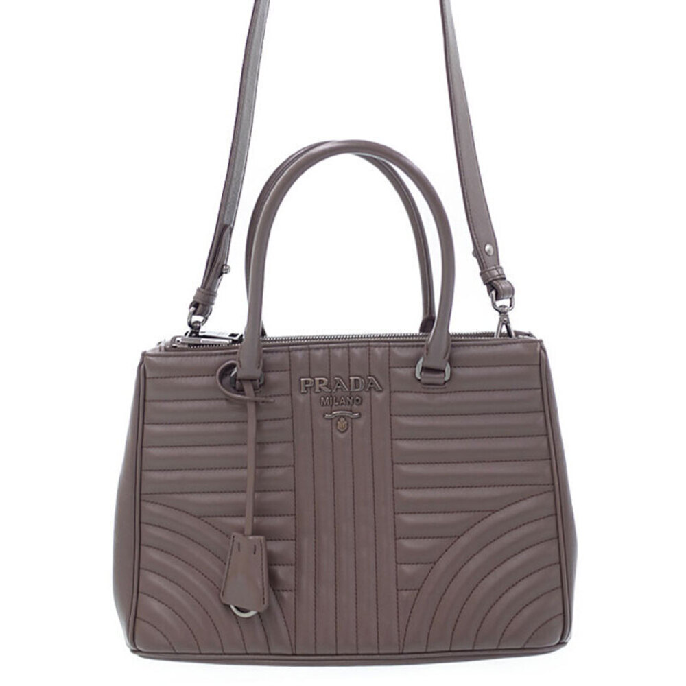 Prada Diagramme Tote bag brown quilted leather